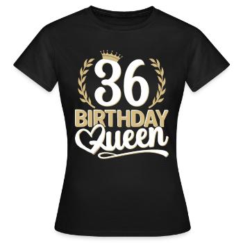 36. Geburtstag Frau 36 Jahre alt 36ter 36er Queen - Frauen T-Shirt - Schwarz - Vorne - AI Model Female 172 dark (172cm)