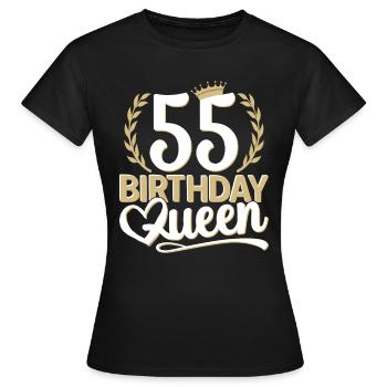 55e anniversaire Femme 55 ans 55e 55e reine - T-shirt Femme - noir - Devant - AI Model Female 172 dark (172cm)