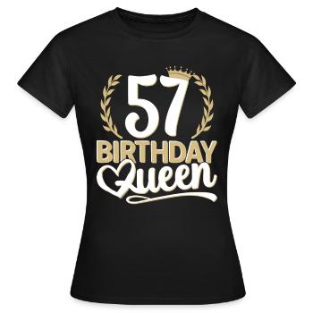 57. Geburtstag Frau 57 Jahre alt 57ter 57er Queen - Frauen T-Shirt - Schwarz - Vorne - AI Model Female 172 dark (172cm)