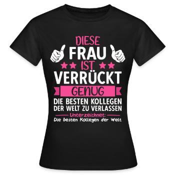 Abschied Kollegin Renteneintritt Abschiedsgeschenk - Frauen T-Shirt - Schwarz - Vorne - AI Model Female 172 dark (172cm)