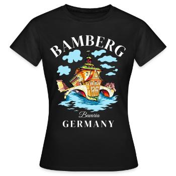 Bamberg, Allemagne, Bavière, Deutschland - T-shirt Femme - noir - Devant - AI Model Female 172 dark (172cm)