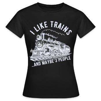 Train Locomotive Chemin De Fer Conducteur De Train Conducteur De Train - T-shirt Femme - noir - Devant - AI Model Female 172 dark (172cm)
