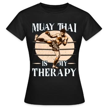 Muay Thai Boxing, Thai Boxer, Thai Boxing - Frauen T-Shirt - Schwarz - Vorne - AI Model Female 172 dark (172cm)