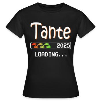 Werdende Tante 2025 loading ich werde Tante - Frauen T-Shirt - Schwarz - Vorne - AI Model Female 172 dark (172cm)