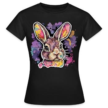 Radiant Rabbit - l’œuvre d’art - T-shirt Femme - noir - Devant - AI Model Female 172 dark (172cm)