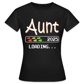 Werdende Tante 2025 loading ich werde Tante - Frauen T-Shirt - Schwarz - Vorne - AI Model Female 172 dark (172cm)
