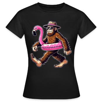 Pool Party Piscine Baignade Vacances Piscine Extérieure Bigfoot - T-shirt Femme - noir - Devant - AI Model Female 172 dark (172cm)