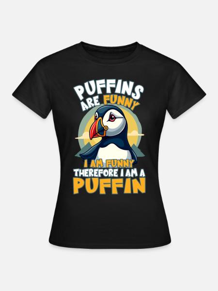 Papageientaucher, Papageientaucher sind lustig - Dame-T-shirt - sort