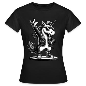Rock, Rocker, Rock Musik, Heavy Metal, Rock Hand - Frauen T-Shirt - Schwarz - Vorne - AI Model Female 172 dark (172cm)