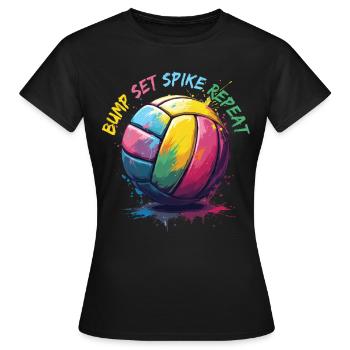 volley-ball, joueurs de volley-ball drôles, joueurs de volley-ball - T-shirt Femme - noir - Devant - AI Model Female 172 dark (172cm)