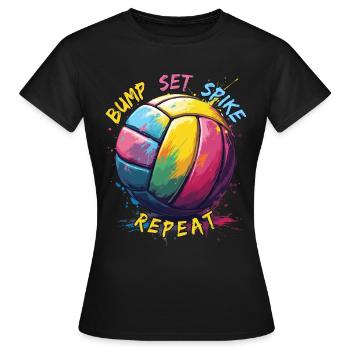 volley-ball, joueurs de volley-ball drôles, joueurs de volley-ball - T-shirt Femme - noir - Devant - AI Model Female 172 dark (172cm)