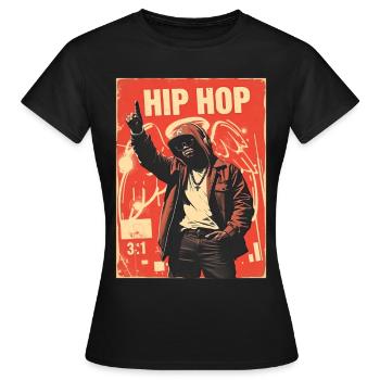 Design hip hop urbain - T-shirt Femme - noir - Devant - AI Model Female 172 dark (172cm)