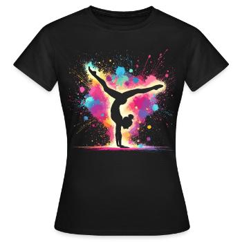 Turnen Gymnastik Turnerin Akrobatik Bodenturnen - Frauen T-Shirt - Schwarz - Vorne - AI Model Female 172 dark (172cm)