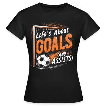 football, joueur de football, joueur de football garçon - T-shirt Femme - noir - Devant - AI Model Female 172 dark (172cm)