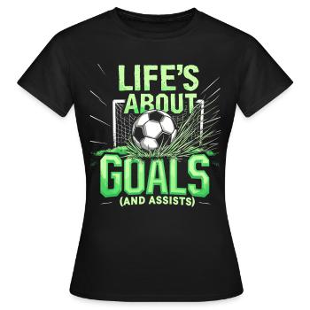 football, joueur de football, joueur de football garçon - T-shirt Femme - noir - Devant - AI Model Female 172 dark (172cm)