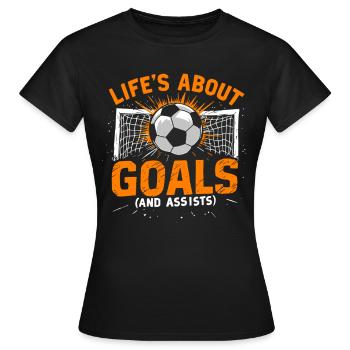 football, joueur de football, joueur de football garçon - T-shirt Femme - noir - Devant - AI Model Female 172 dark (172cm)