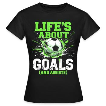 football, joueur de football, joueur de football garçon - T-shirt Femme - noir - Devant - AI Model Female 172 dark (172cm)
