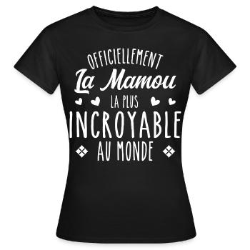 Officiellement La Mamou Incroyable - T-shirt Femme - noir - Devant - AI Model Female 172 dark (172cm)
