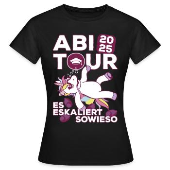 Abi Abschluss 2025 Abitur Abschlussfahrt Abi Tour - Frauen T-Shirt - Schwarz - Vorne - AI Model Female 172 dark (172cm)