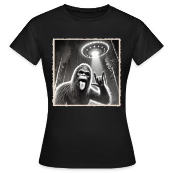 Rock, Rocker, Rock Musik, Heavy Metal, Rock Hand - Frauen T-Shirt - Schwarz - Vorne - AI Model Female 172 dark (172cm)