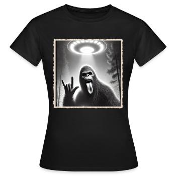 Rock, Rocker, Rock Musik, Heavy Metal, Rock Hand - Frauen T-Shirt - Schwarz - Vorne - AI Model Female 172 dark (172cm)