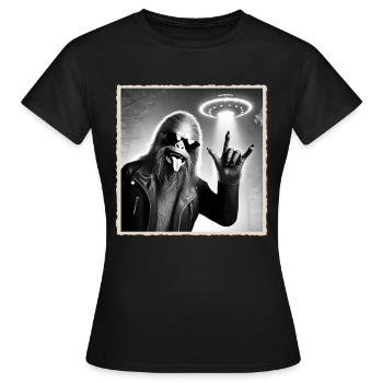 Rock, Rocker, Rock Musik, Heavy Metal, Rock Hand - Frauen T-Shirt - Schwarz - Vorne - AI Model Female 172 dark (172cm)