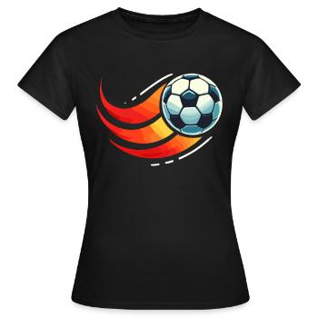 football, joueur de football, joueur de football garçon - T-shirt Femme - noir - Devant - AI Model Female 172 dark (172cm)