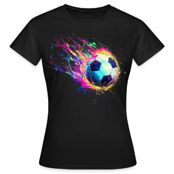 football, joueur de football, joueur de football garçon - T-shirt Femme - noir - Devant - AI Model Female 172 dark (172cm)