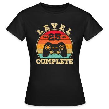 25e anniversaire de mariage 25 ans de mariage Noces d’argent - T-shirt Femme - noir - Devant - AI Model Female 172 dark (172cm)