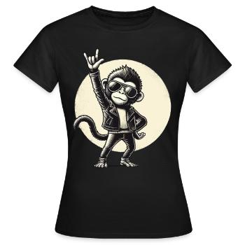 Rock, Rocker, Rock Musik, Heavy Metal, Rock Hand - Frauen T-Shirt - Schwarz - Vorne - AI Model Female 172 dark (172cm)