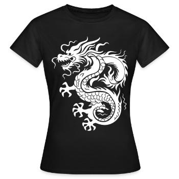 Dragon Fantasy Magic Mysticism Mythology Art - Women's T-Shirt - black - Front - AI Model Female 172 dark (172cm)