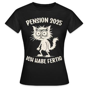 Pension 2025 Pensionierung Pensionär Pensionärin - Frauen T-Shirt - Schwarz - Vorne - AI Model Female 172 dark (172cm)