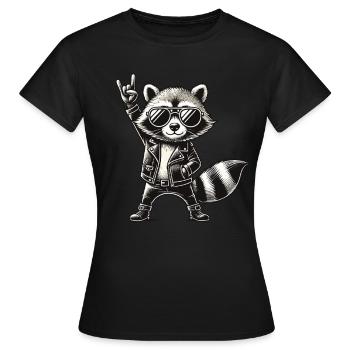 Rock, Rocker, Rock Musik, Heavy Metal, Rock Hand - Frauen T-Shirt - Schwarz - Vorne - AI Model Female 172 dark (172cm)