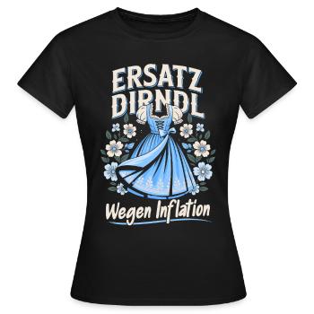 Ersatz Dirndl Trachtenshirt Ersatzdirndl Trachten - Frauen T-Shirt - Schwarz - Vorne - AI Model Female 172 dark (172cm)