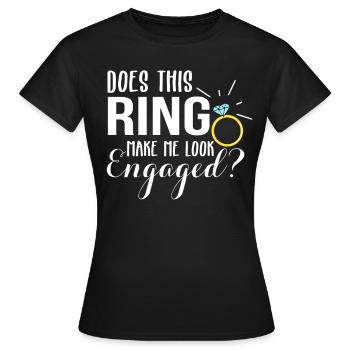 Ring engagement ring engagement wedding bride - Women's T-Shirt - black - Front - AI Model Female 172 dark (172cm)