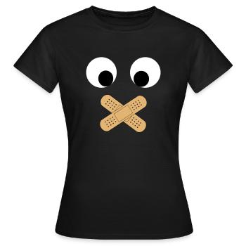 Gesicht Mund Verbieten lustiges Geschenk für Kind - Frauen T-Shirt - Schwarz - Vorne - AI Model Female 172 dark (172cm)