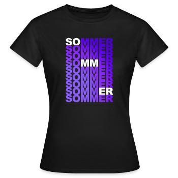 Été été été d’été couleur violette Gesc - T-shirt Femme - noir - Devant - AI Model Female 172 dark (172cm)