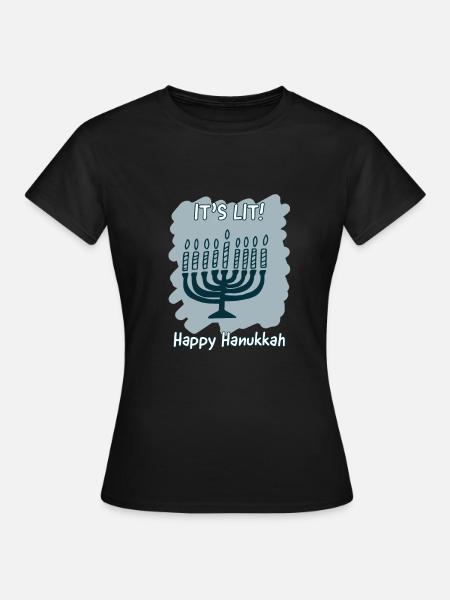 It's Lit Happy Hanukkah - Frauen T-Shirt - Schwarz