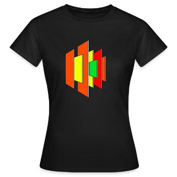 Abstrakte Form Bunte Formen Geschenk - Frauen T-Shirt - Schwarz - Vorne - AI Model Female 172 dark (172cm)