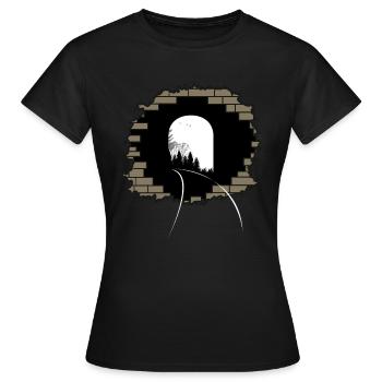 Cadeau de rails de tunnel tunnel percée - T-shirt Femme - noir - Devant - AI Model Female 172 dark (172cm)