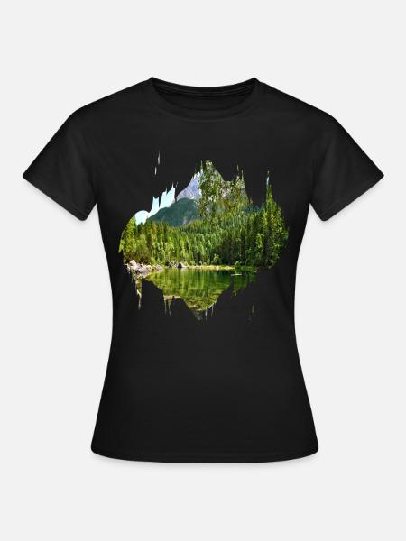 Farbfleck Splash Naturlandschaft - Frauen T-Shirt - Schwarz