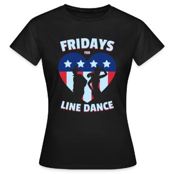 Fridays for Linedance Couple danse de couple - T-shirt Femme - noir - Devant - AI Model Female 172 dark (172cm)