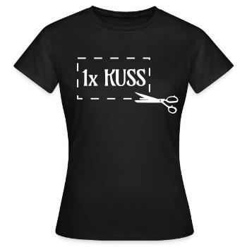 1x Kuss Freifahrtsschein Gutschein - Frauen T-Shirt - Schwarz - Vorne - AI Model Female 172 dark (172cm)
