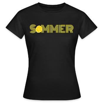 Été au citron vert / citron - T-shirt Femme - noir - Devant - AI Model Female 172 dark (172cm)