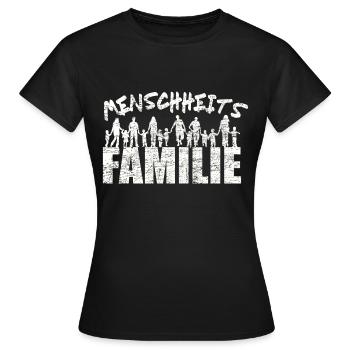 Menschheitsfamilie Friedensbewegung Peace - Frauen T-Shirt - Schwarz - Vorne - AI Model Female 172 dark (172cm)