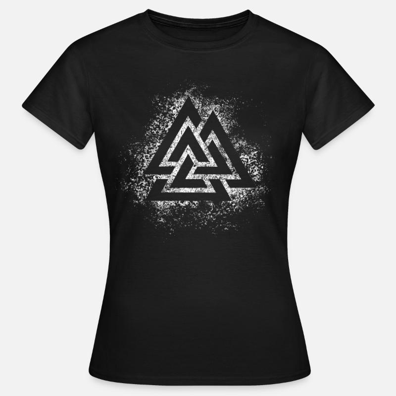 Valknut Odin - Dame-T-shirt - sort