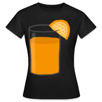 Jus d’orange - T-shirt Femme - noir - Devant - AI Model Female 172 dark (172cm)
