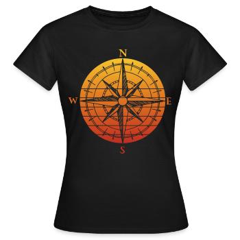 compass - Women's T-Shirt - black - Front - AI Model Female 172 dark (172cm)