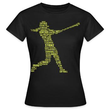 Softball proverbe pour un catcheur de softball - T-shirt Femme - noir - Devant - AI Model Female 172 dark (172cm)