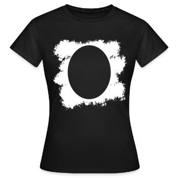 Fond blanc avec décoration de forme ovale - T-shirt Femme - noir - Devant - AI Model Female 172 dark (172cm)